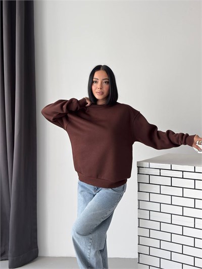 Rahat Kesim Bisiklet Yaka Sweatshirt