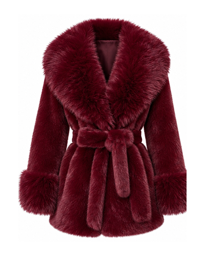 Laty İthal Angora Kürk Kısa Bordo
