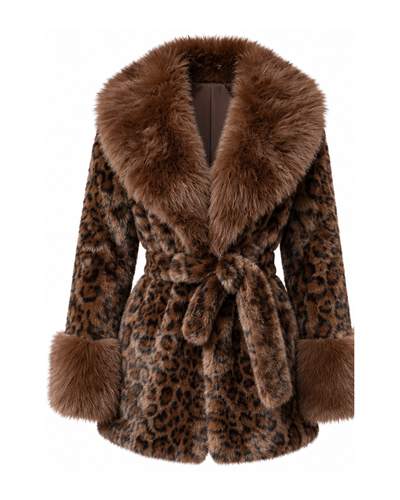 Laty İthal Angora Kürk Kısa Leopar Desen