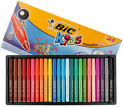 Bic Keçeli Kalem Visa Jumbo 24 Renk 829005