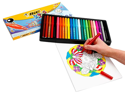 Bic Keçeli Kalem Visa Jumbo 24 Renk 829005