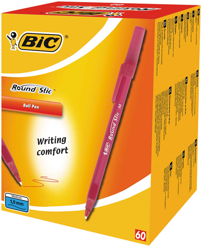 Bic Tükenmez Kalem Round Stic 60Lı Kırmızı 962555