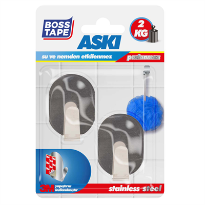 Boss Tape Askı Paslanmaz 2 Kg Küçük Boy 2 Li Bls. Bt-11002