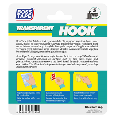 BOSS TAPE ASKI PLASTİK KENDİNDEN YAPIŞKANLI 3M BANT 5 KG BÜYÜK BOY ŞEFFAF 2 Lİ BLS. BT-11005