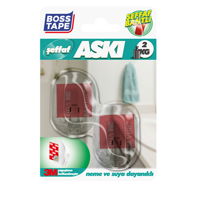 BOSS TAPE ASKI PLASTİK KENDİNDEN YAPIŞKANLI 3M BANT 2 KG KÜÇÜK BOY ŞEFFAF 2 Lİ BLS. BT-11007