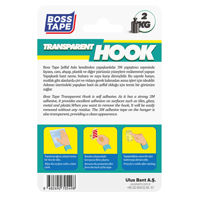 BOSS TAPE ASKI PLASTİK KENDİNDEN YAPIŞKANLI 3M BANT 2 KG KÜÇÜK BOY ŞEFFAF 2 Lİ BLS. BT-11007