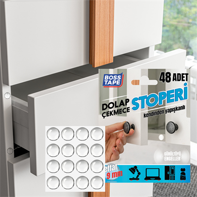 Boss Tape Dolap Stoperi 9 Mm 48 Adet Bt-03010
