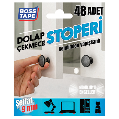 Boss Tape Dolap Stoperi 9 Mm 48 Adet Bt-03010