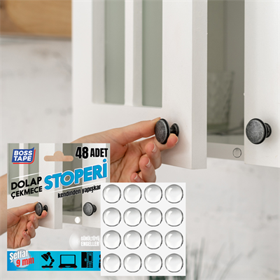Boss Tape Dolap Stoperi 9 Mm 48 Adet Bt-03010