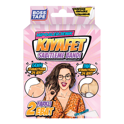 BOSS TAPE KIYAFET SABİTLEME BANDI HİPOALERJENİK 2 FARKLI EBAT 48 ADET BT-07002