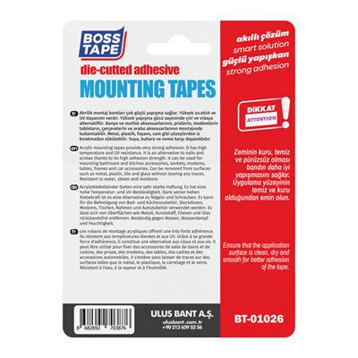 BOSS TAPE MONTAJ BANDI HAZIR EBAT 25x30 MM 12 ADET BT-01026