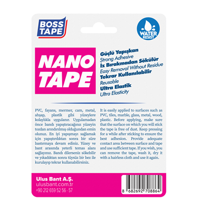 BOSS TAPE NANO BANT-MAGIC TAPE 19 MM x 2M PEMBE BLS. BT-01033