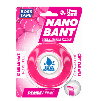 BOSS TAPE NANO BANT-MAGIC TAPE 19 MM x 2M PEMBE BLS. BT-01033