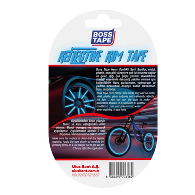 Boss Tape Neon Jant Bandı 7 mm x 7 mt Mavi Blister Bt-09013