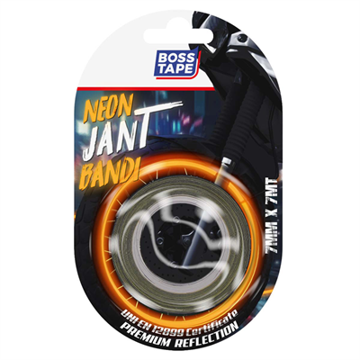 Boss Tape Neon Jant Bandı 7 mm x 7 mt Turuncu Blister Bt-09014