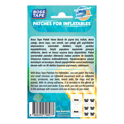 BOSS TAPE ÖZEL BANT ÇOK GÜÇLÜ PATLAK YAMA BANDI 6x3 CM 8 PARÇA BT-02024