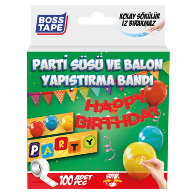 BOSS TAPE ÖZEL BANT PARTİ SÜSÜ & BALON YAPIŞTIRMA BANDI 10 MM YUVARLAK BT-05017