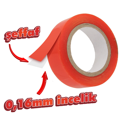 BOSS TAPE ÖZEL BANT POLYESTER ÇİFT TARAFLI BANT 140 DERECE ISIYA DAYANIKLI 15 MM x 5M BT-01038
