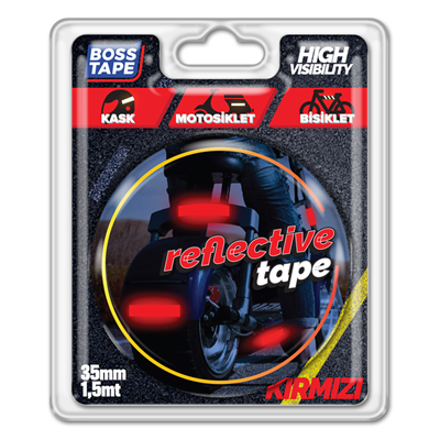 BOSS TAPE REKLEFTİF BANT 35 MM x 1.5M KIRMIZI BT-09003