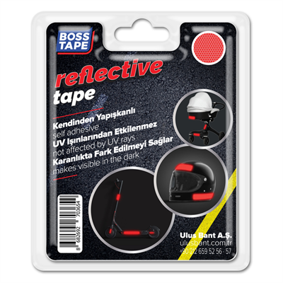 BOSS TAPE REKLEFTİF BANT 35 MM x 1.5M KIRMIZI BT-09003