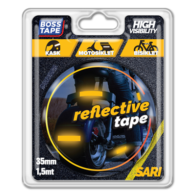 BOSS TAPE REKLEFTİF BANT 35 MM x 1.5M SARI BT-09004