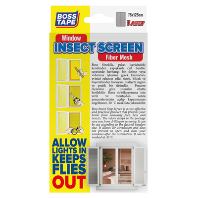 Boss Tape Sineklik Tek Kanat 75X125 Cm Beyaz Bt-04001