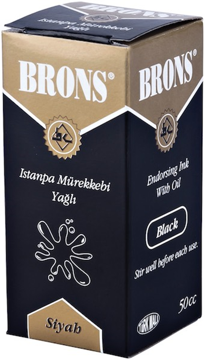 BRONS ISTAMPA MÜREKKEBİ  50 CC SİYAH BR-328