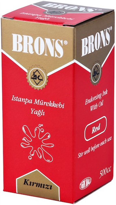 BRONS ISTAMPA MÜREKKEBİ 500 CC KIRMIZI BR-322