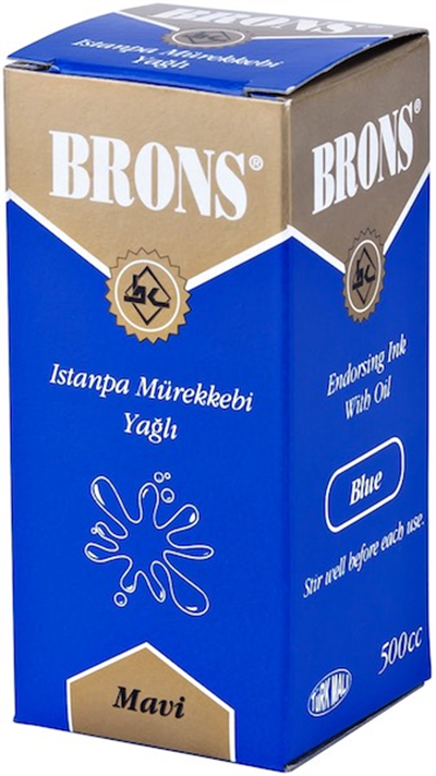 BRONS ISTAMPA MÜREKKEBİ 500 CC MAVİ BR-321