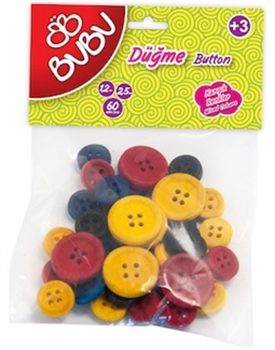 Bu-Bu Düğme Seti Karışık Ölçü 1.2 cm - 2.5 cm 40lı Renkli (BUBU)