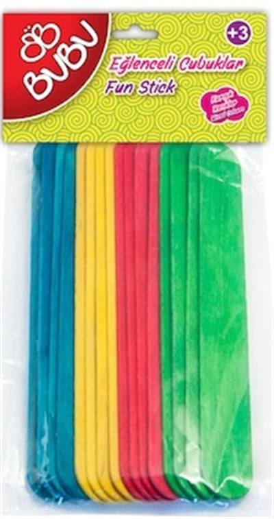 BU-BU Eğlenceli Çubuklar Renkli (15x1,8 cm - 40lı Paket)