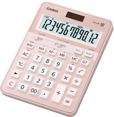CASIO HESAP MAKİNESİ MASAÜSTÜ DS-2B 12 HANE PEMBE