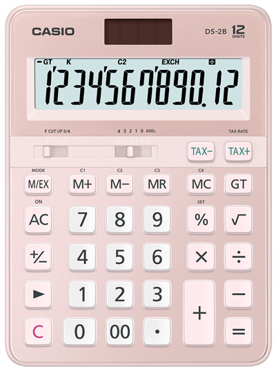CASIO HESAP MAKİNESİ MASAÜSTÜ DS-2B 12 HANE PEMBE
