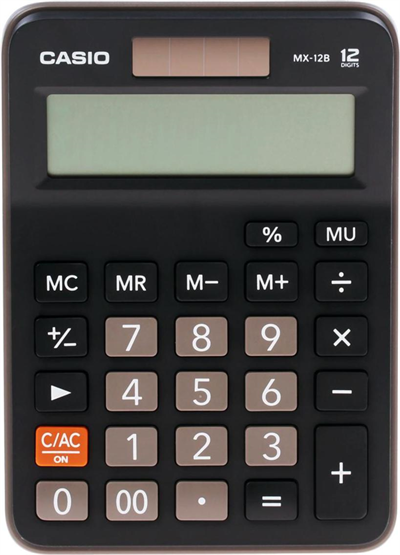 CASIO Hesap Makinesi Masaüstü MX-12B-BK 12 Hane  Siyah