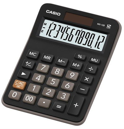 CASIO Hesap Makinesi Masaüstü MX-12B-BK 12 Hane  Siyah