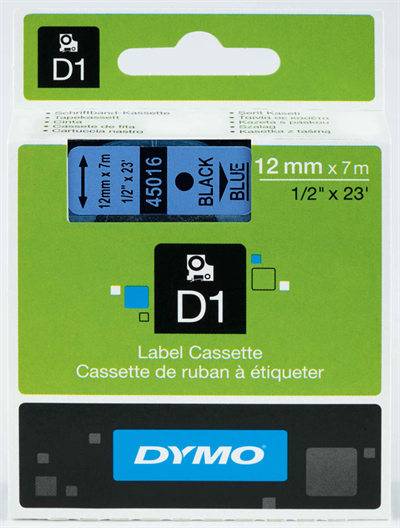 DYMO ŞERİT D1 12MM x 7MT MAVİ/SİYAH 720560 45016