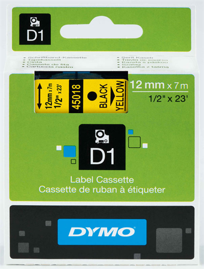 DYMO ŞERİT D1 12MM x 7MT SARI/SİYAH 720580 45018