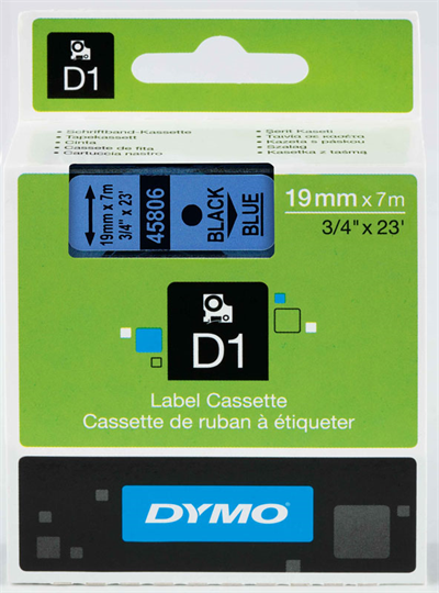 DYMO ŞERİT D1 19MM x 7MT MAVİ/SİYAH 720860 45806