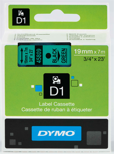 DYMO ŞERİT D1 19MM x 7MT YEŞİL/SİYAH 720890 45809