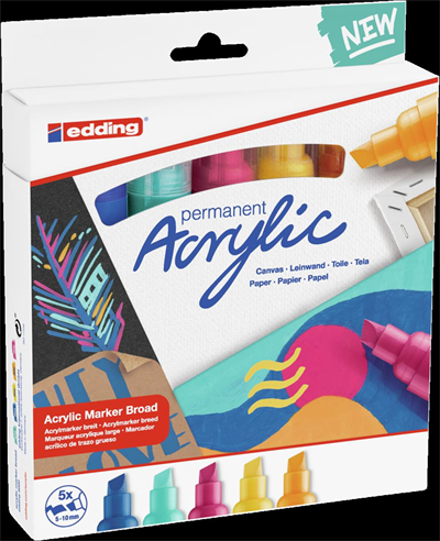 EDDING AKRİLİK MARKÖR KALIN UÇLU E-5000 5 Lİ SET ABSTRACT