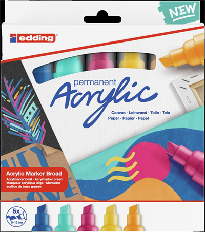 EDDING AKRİLİK MARKÖR KALIN UÇLU E-5000 5 Lİ SET ABSTRACT