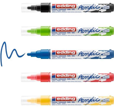 EDDING AKRİLİK MARKÖR ORTA UÇLU E-5100 5 Lİ SET BASIC