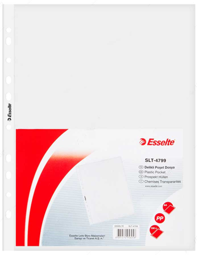 Esselte A4 Şeffaf Poşet Dosya 100lü Paket