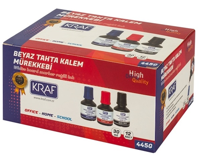 Kraf Beyaz Tahta Kalem Mürekkebi 30ml Kırmızı - 445G