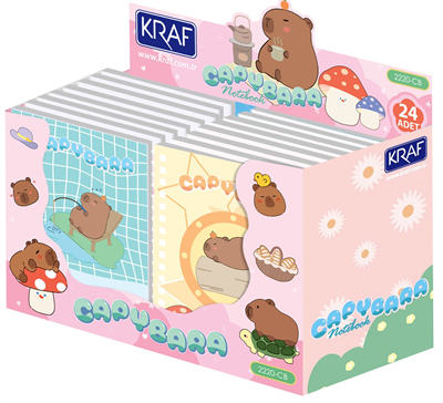 Kraf Capybara Serisi Bloknot + İndeks (PP) + Yapışkanlı Not Kağıdı Seti - 2220CB