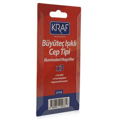 Kraf Işıklı Cep Tipi Büyüteç 311G