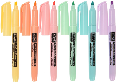 Kraf Fosforlu Kalem Pastel Kalem Tipi 345 6lı