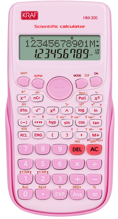 Kraf Hesap Makinesi Bilimsel Fonksiyonlu Hm-300 Pk Pembe