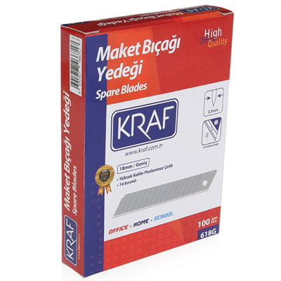 Kraf Maket Bıçağı Yedeği Geniş (100lü Paket) - 618G