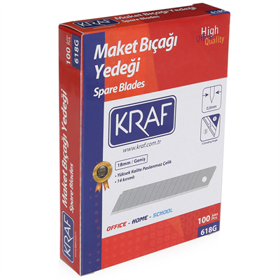Kraf Maket Bıçağı Yedeği Geniş (100lü Paket) - 618G